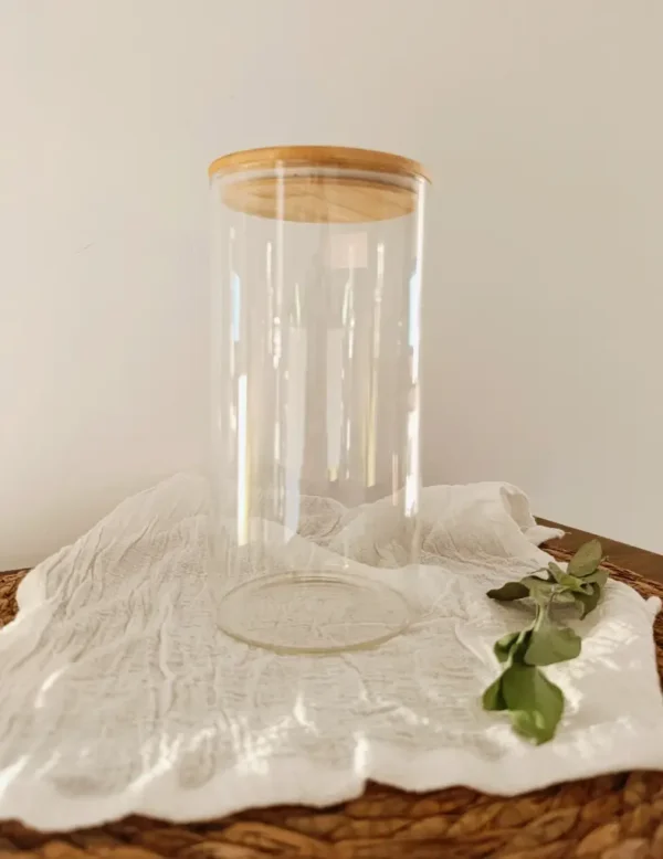 Frasc De Vidrio Tapa Bamboo Hermetico