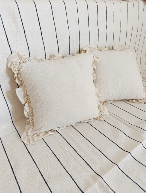 Funda de almohadón tusor Crudo50x50 cm.