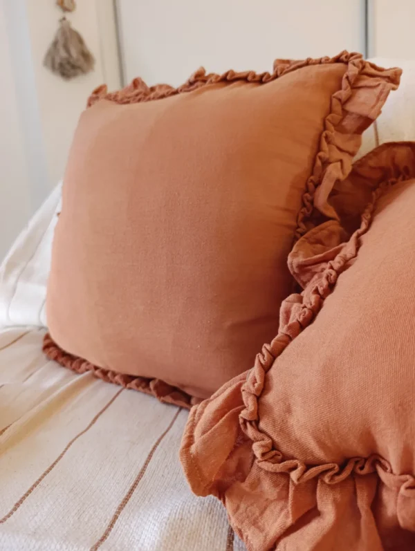 Funda de almohadón tusor Tostado 50x50 cm.