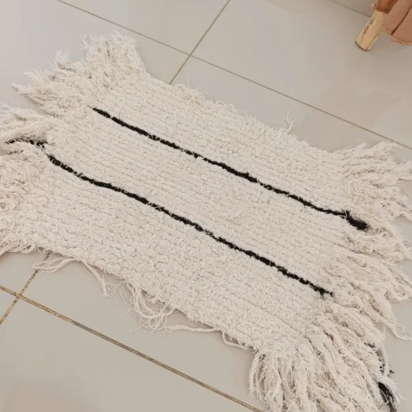 Alfombra Telar Algodón Combinada Rustica rectangular 60x40cm