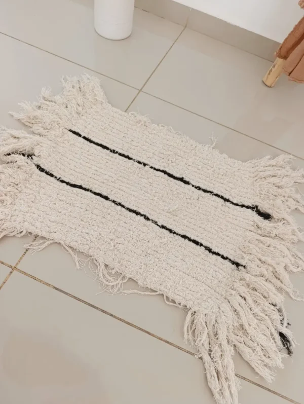 Alfombra Telar Algodón Combinada Rustica rectangular 60x40cm