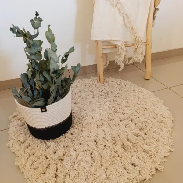 Alfombra Algodón Rustica redonda 80cm diámetro