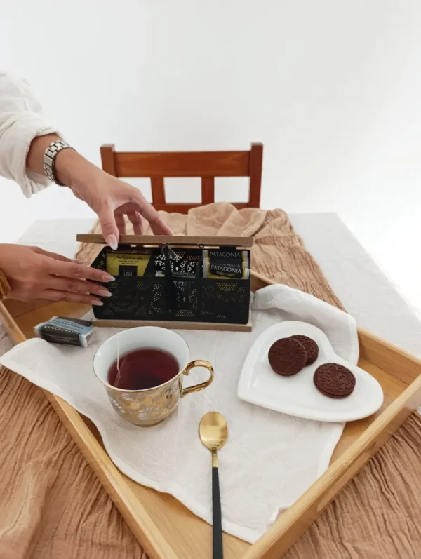 Caja de Te Rustica 3 divisiones