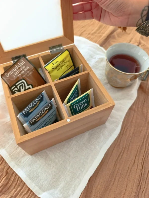 Caja de Te madera 4 divisiones