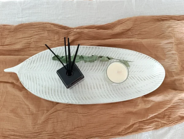 Centro de Mesa Madera Hoja grande