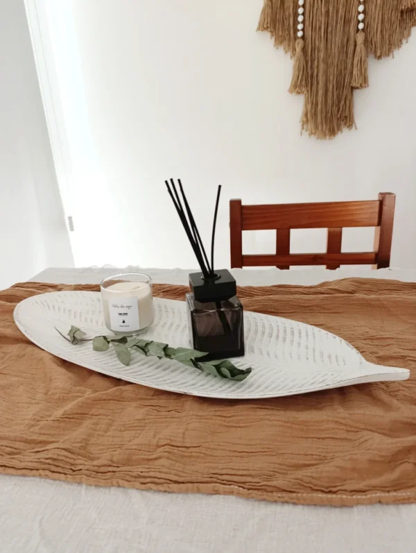 Centro de Mesa Madera Hoja grande