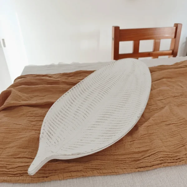 Centro de Mesa Madera Hoja grande