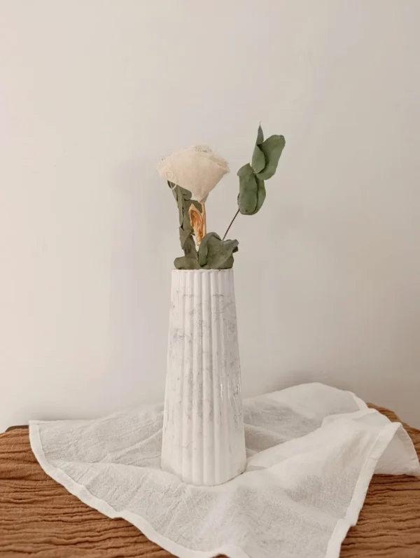 Florero Marmolado Gris 18x8