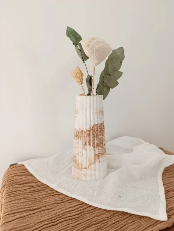 Florero Marmolado Tostado 18x8