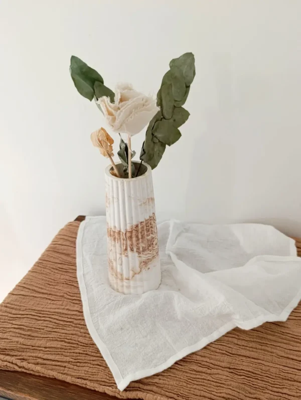 Florero Marmolado Tostado 18x8