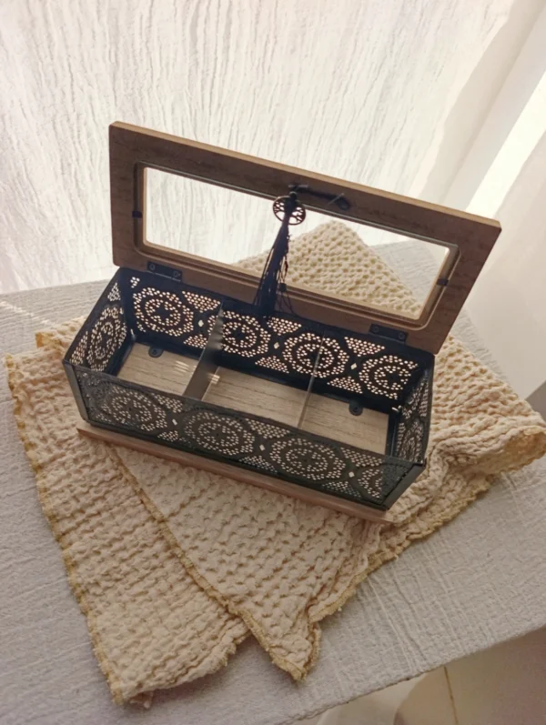 Caja de Te Rustica 3 divisiones