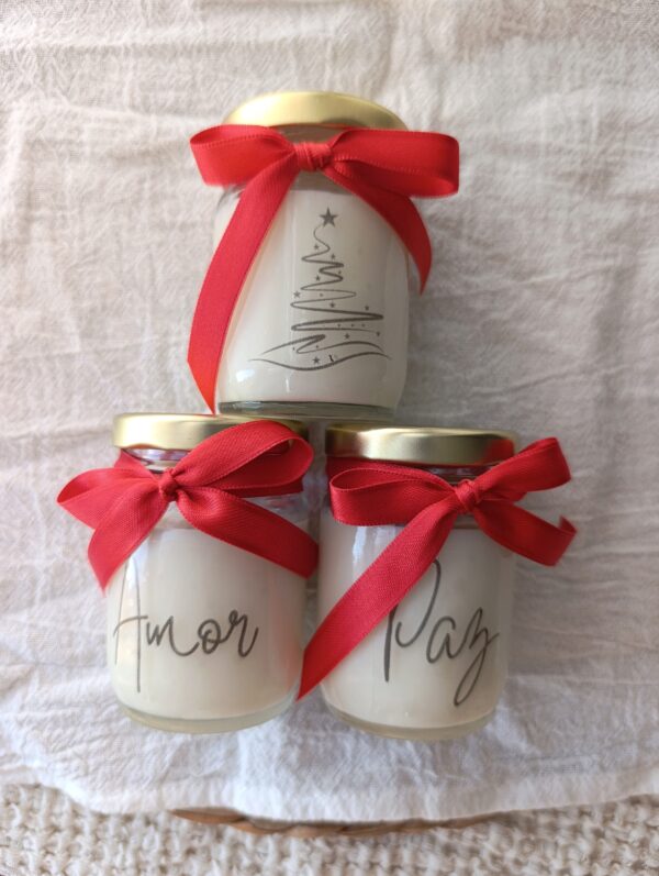 Velas Navideñas de Soja Decorativas x 3