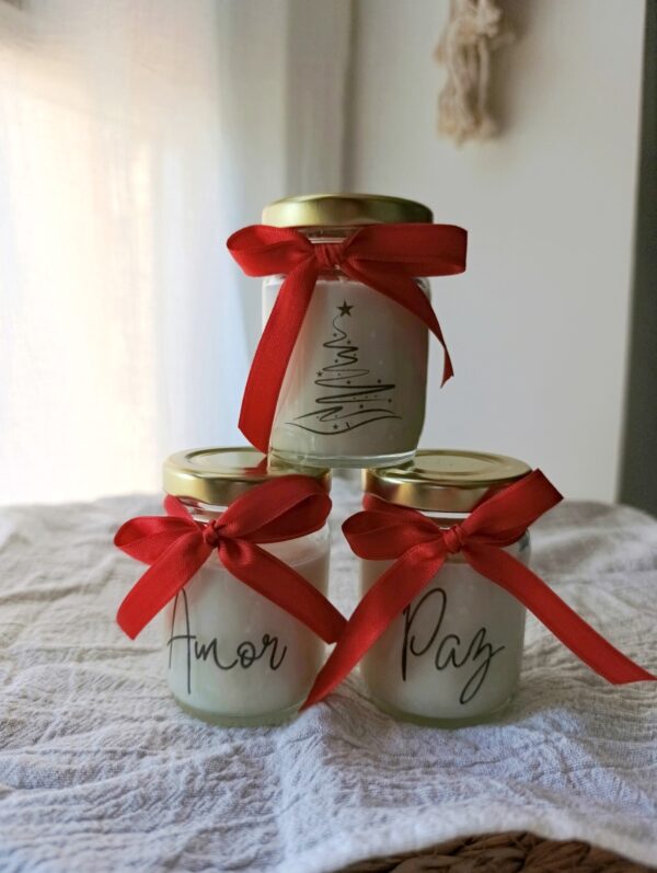 Velas Navideñas de Soja Decorativas x 3