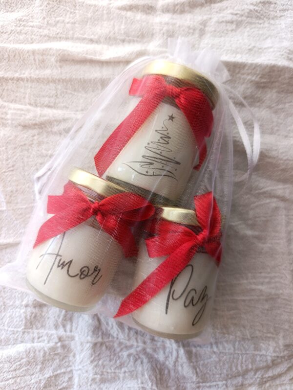 Velas Navideñas de Soja Decorativas x 3