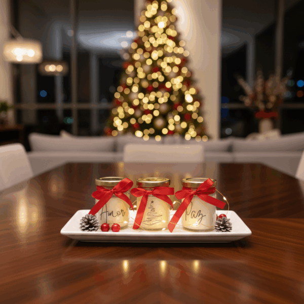 Velas Navideñas de Soja Decorativas x 3